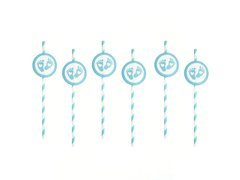 Paie albastră pentru petrecerea copilului - 6 buc.