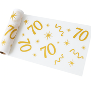 Suport de masă imprimat pentru decorarea celei de-a 70-a aniversări - 28 cm x 5 m - 1 buc.