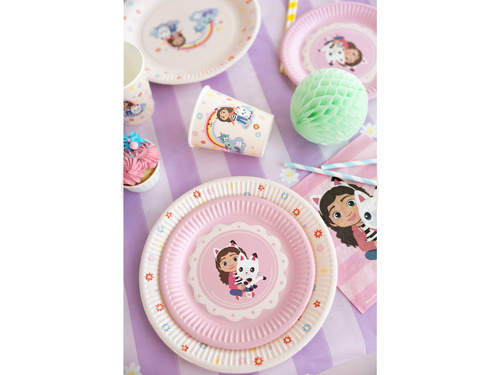 Farfurii de hârtie pentru aniversarea casei pisicii lui Gabi - 18 cm - 6 buc.