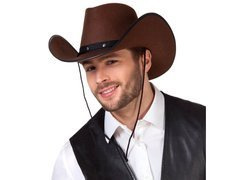 Pălărie de cowboy maro - 1 buc.