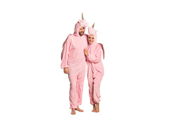 Costum unicorn roz din pluș - 1 buc.