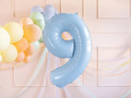 Balon din folie albastru cu numărul 9 - 72 cm - 1 buc.