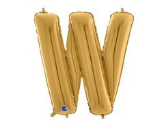 Balon din folie auriu litera W - 66 cm - 1 buc.