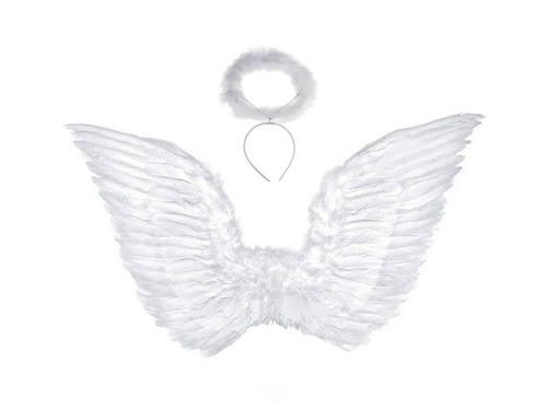 Aripi de înger albe cu halo - 70 x 50 cm - 1 buc.