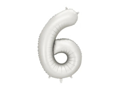 Balon din folie argintiu numărul 6 - 86 cm - 1 buc.