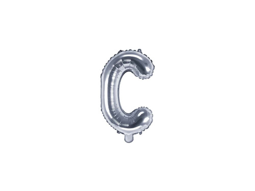 Balon din folie litera "C" argintiu - 35 cm