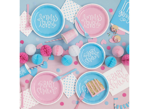 Farfurii albastre pentru petrecerea bebelușului - 23 cm - 8 buc.