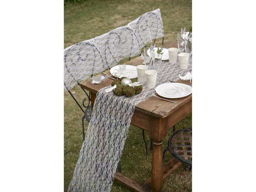 Dantelă pentru decorarea mesei - alb - 30cm x 5 m - 1 buc.