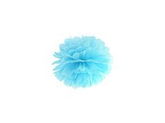Decorațiuni florale suspendate pom pom - albastru - 25 cm - 1 buc.