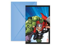 Invitații aniversare Avengers - 6 buc.