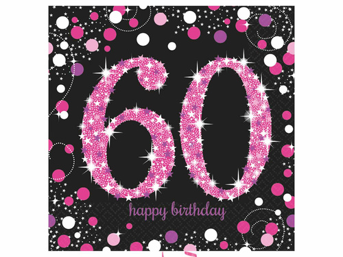 Șervețele pentru a 60-a aniversare - 33cm - 16 buc.