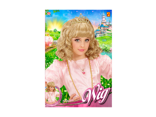Peruca blonda printesa cu tiara