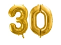Baloane din folie numărul 30 auriu - 86 cm - 2 buc.