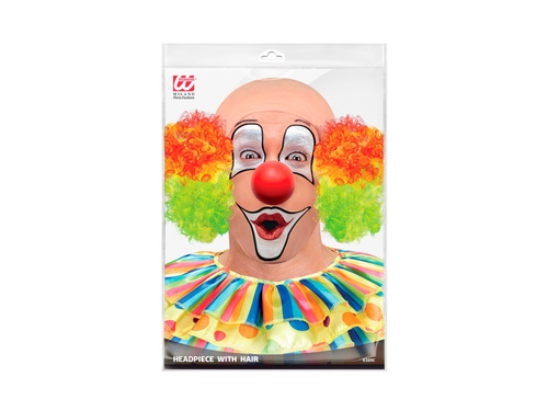 Peruca exclusivă cu coafură de clovn cu păr creț multicolor