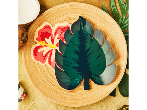 Farfurii cu frunze tropicale - 24cm x 20cm - 8 buc.