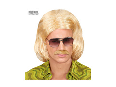 Peruca blondă Dandy din anii 1970. cu mustață