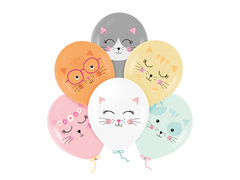 Baloane latex pisică - 30 cm - 6 buc.