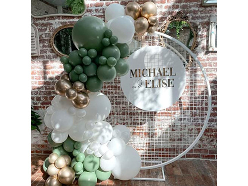 Set de baloane pentru ghirlanda de baloane verde și auriu - 139 buc.