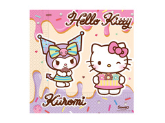 Șervețele aniversare Hello Kitty & Kuromi - 33 cm - 20 buc.
