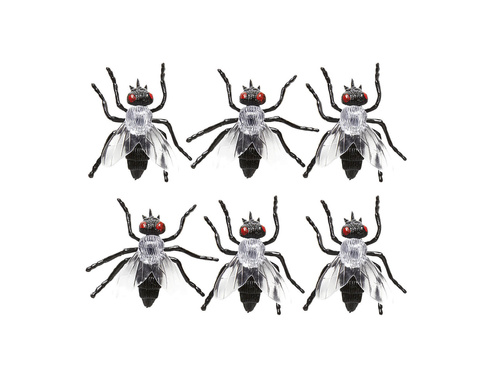 Muște de plastic pentru Halloween - 6 buc.