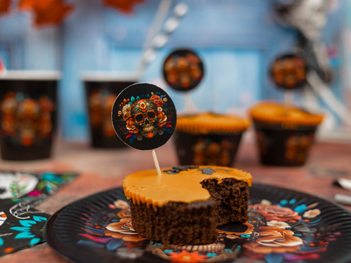 Dia de los muertos cutii pentru cupcakes - 6 buc.