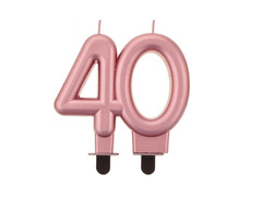 Lumânare pentru a 40-a aniversare aur roz - 1 buc.