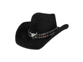 Pălărie de cowboy Django negru - 1 buc.