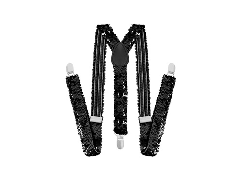 Bretele cu paiete - negru - 1 buc.