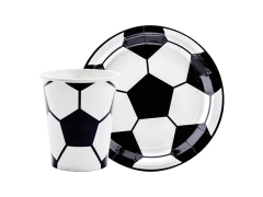 Set de aniversare fotbal din hârtie - 24 buc.