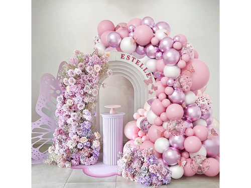 Balon ghirlandă balon set roz și violet - 124 buc.