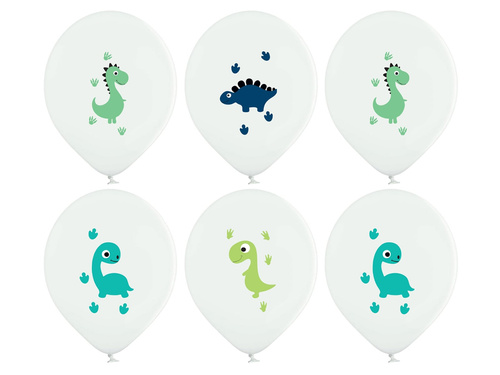 Baloane imprimate Happy Dinosaurs - 37 cm - 6 buc.