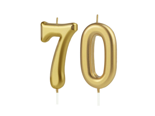 Lumânări numerice aurii - 70 - 2 buc.
