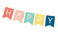 Banner colorat cu inscripția Happy Birthday - 175 cm - 1 buc.