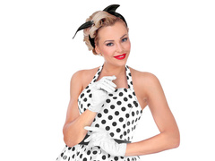 Carnaval mănuși alb scurt - XL