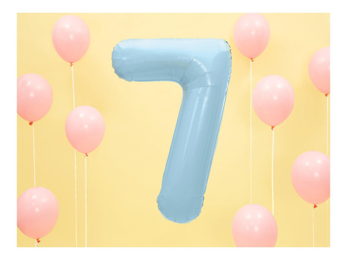 Balon din folie numărul 7 albastru - 86 cm - 1 buc.