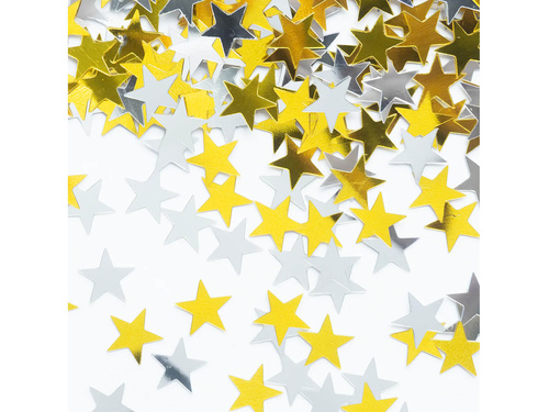 Folie confetti stele aurii și argintii - 15 g