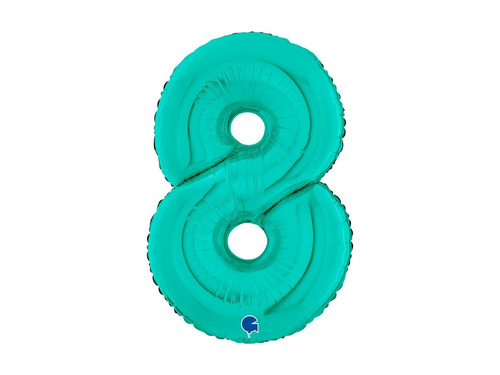 Număr 8 turcoaz balon de folie - 26" - 1 buc.
