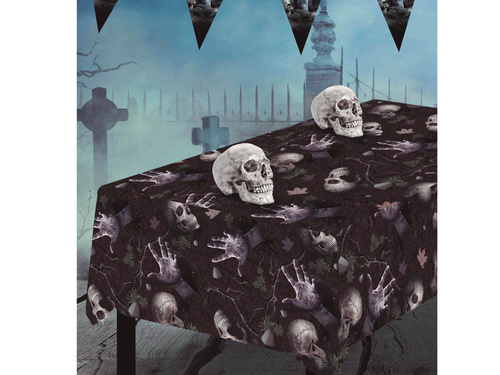 Față de masă cu folie zombie pentru Halloween - 137 x 274 cm - 1 buc.