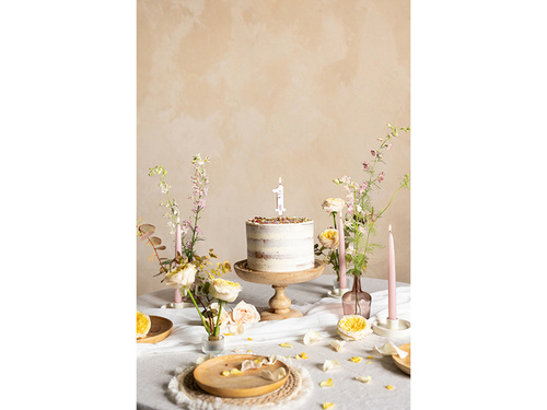 Lumânare numărul unu cu petale de flori - 1 - 1 buc.