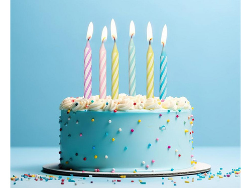 Lumânări aniversare culori pastelate - 6 cm - 24 buc.