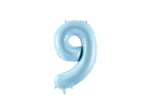 Balon din folie numărul 9 albastru - 86 cm - 1 buc.