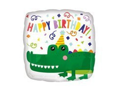 Balon de folie Happy Birthday Crocodile - 43 cm