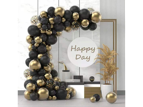 Set de baloane pentru ghirlanda de baloane negru - 107 buc.