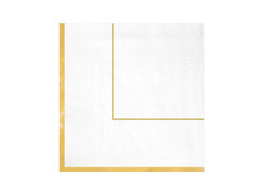 Șervețele de hârtie albe Elegant Gold - 33 cm - 10 buc.