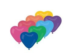 Baloane mix inimi colorate - 29 cm - 10 buc.