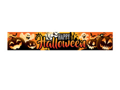 Banner textil Halloween fericit - 290 cm x 50 cm - 1 buc.