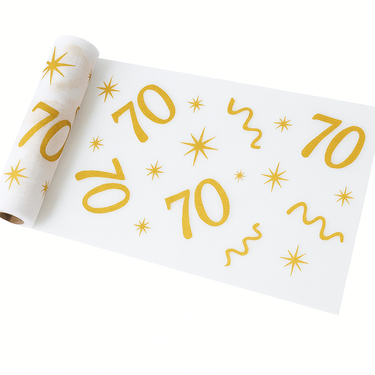 Suport de masă imprimat pentru decorarea celei de-a 70-a aniversări - 28 cm x 5 m - 1 buc.