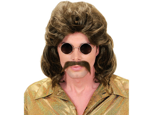 Peruca maro pentru bărbați din anii 1970 - 1 buc.