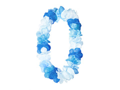 Colier hawaiian albastru - 1 buc.