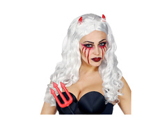 Peruca satanică albă blondă
